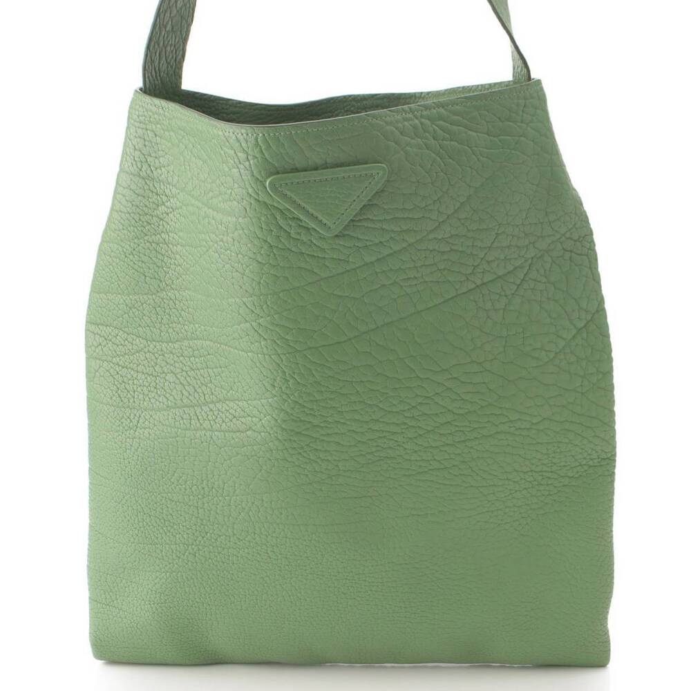 Prada Leather Triangle Tote Shoulder Bag Salvi Green